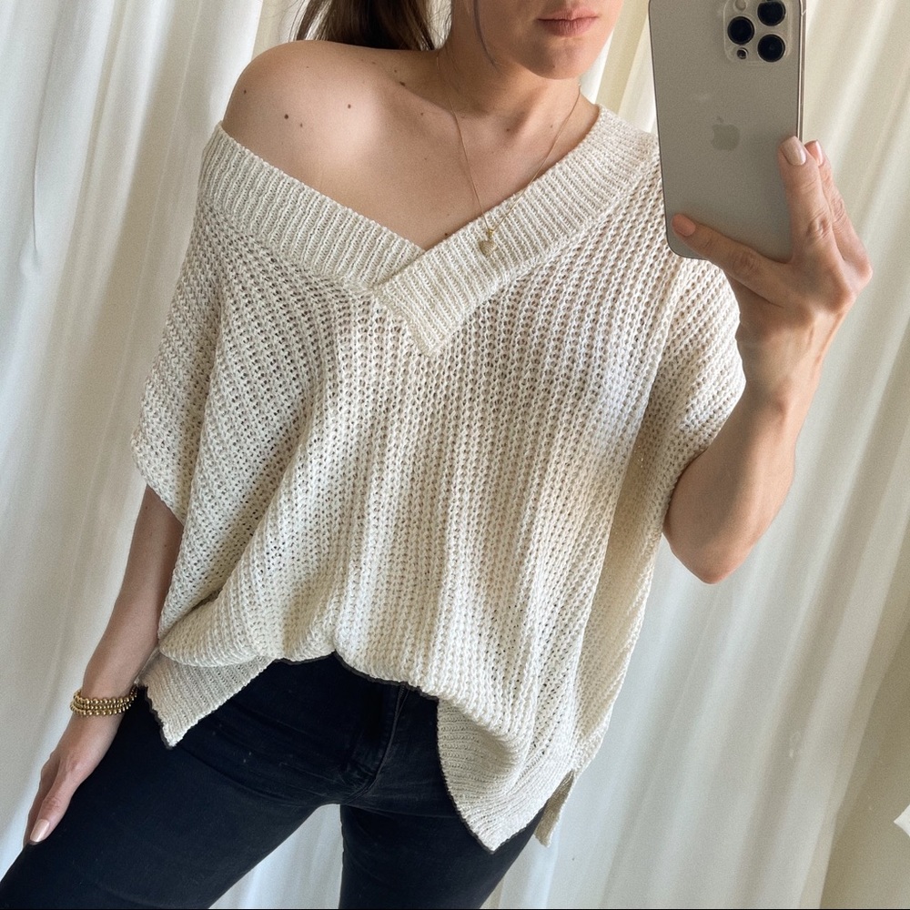 LAST M/L • KNIT SWEATER TOP — In Cream - Picture 5 of 9